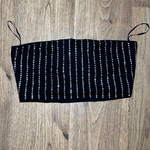 Black Tube Top with Silver Rhinestones Forever 21.